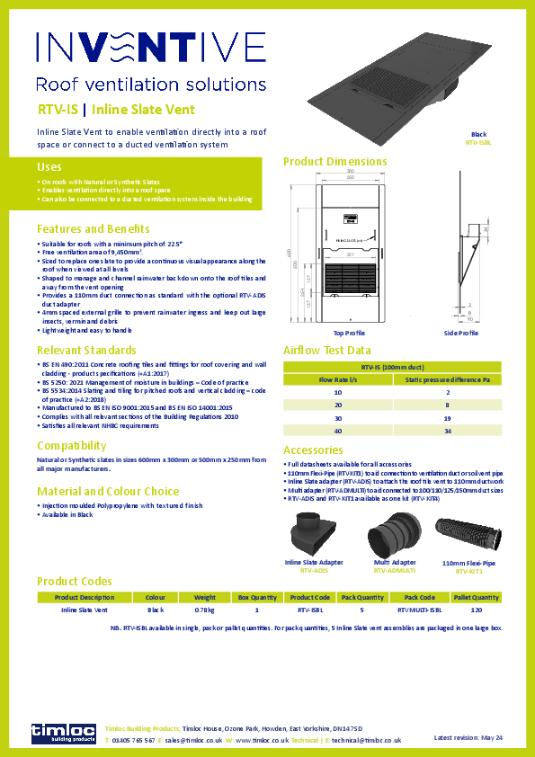 RTV-ISBL product manual