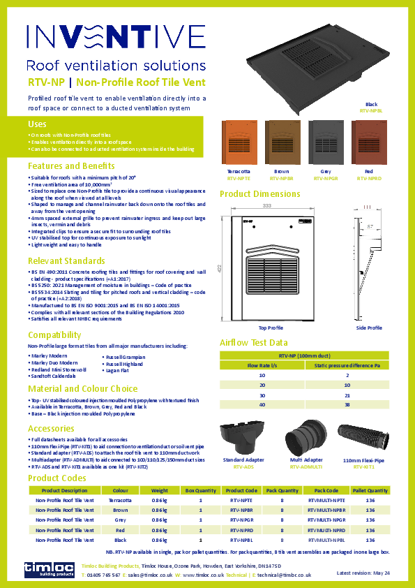 RTV-NPBL product manual