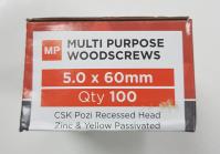Multi Purpose Screws 5.0 x 60mm 100 Per Box
