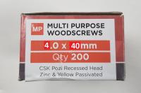 Multi Purpose Screw 4.0 x 40mm 200 Per Box
