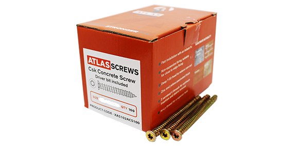 152mm x 7.5mm Atlas Concrete Screws Box Of (100)