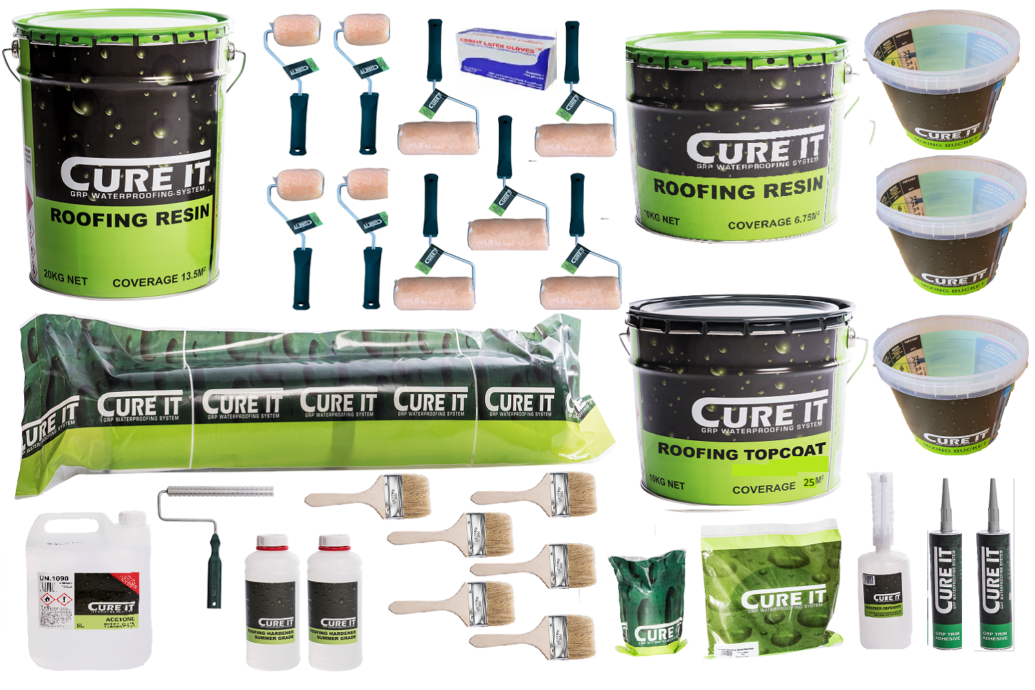 20m² Cure It GRP Fibreglass Roofing Kit (Cacao Brown)