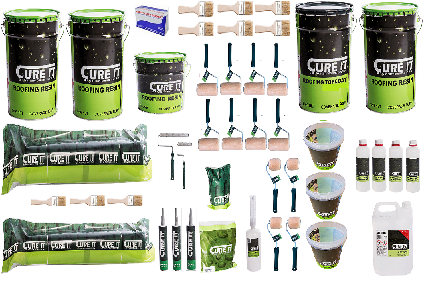 40m² Cure It GRP Fibreglass Roofing Kit Cacao Brown