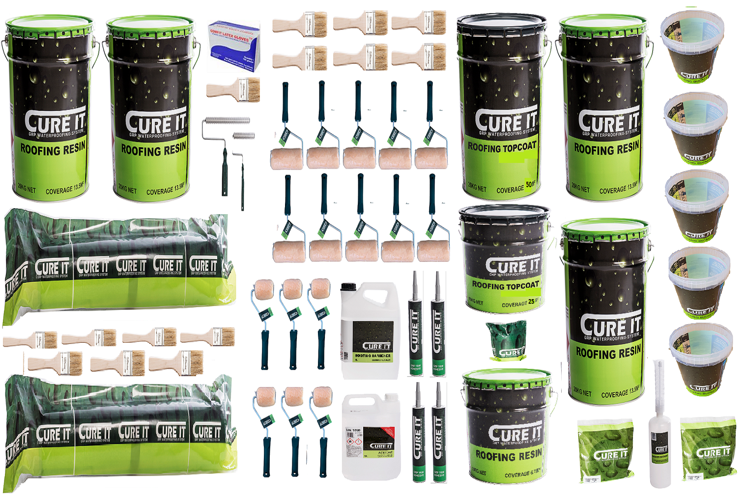 60m² Cure It GRP Fibreglass Roofing Kit Cacao Brown