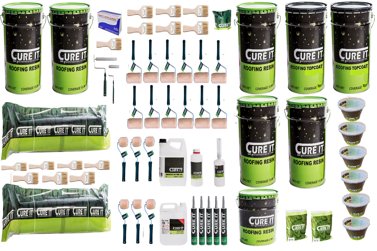 70m² Cure It GRP Fibreglass Roofing Kit Cacao Brown