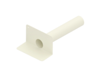 Deks PVC Parapet drain outlet 110mm round x 500mm long with smooth flange