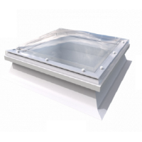 750mm x 750mm Double glazed polycarbonate dome opening with 150mm PVC kerb  ( Unvented, Manual Opening )