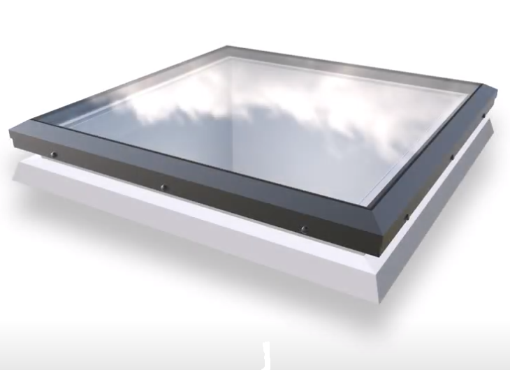 600mm x 600mm Flat Glass Rooflight Builders Upstand With Trickle Vent ( Vented, Non-Opening )